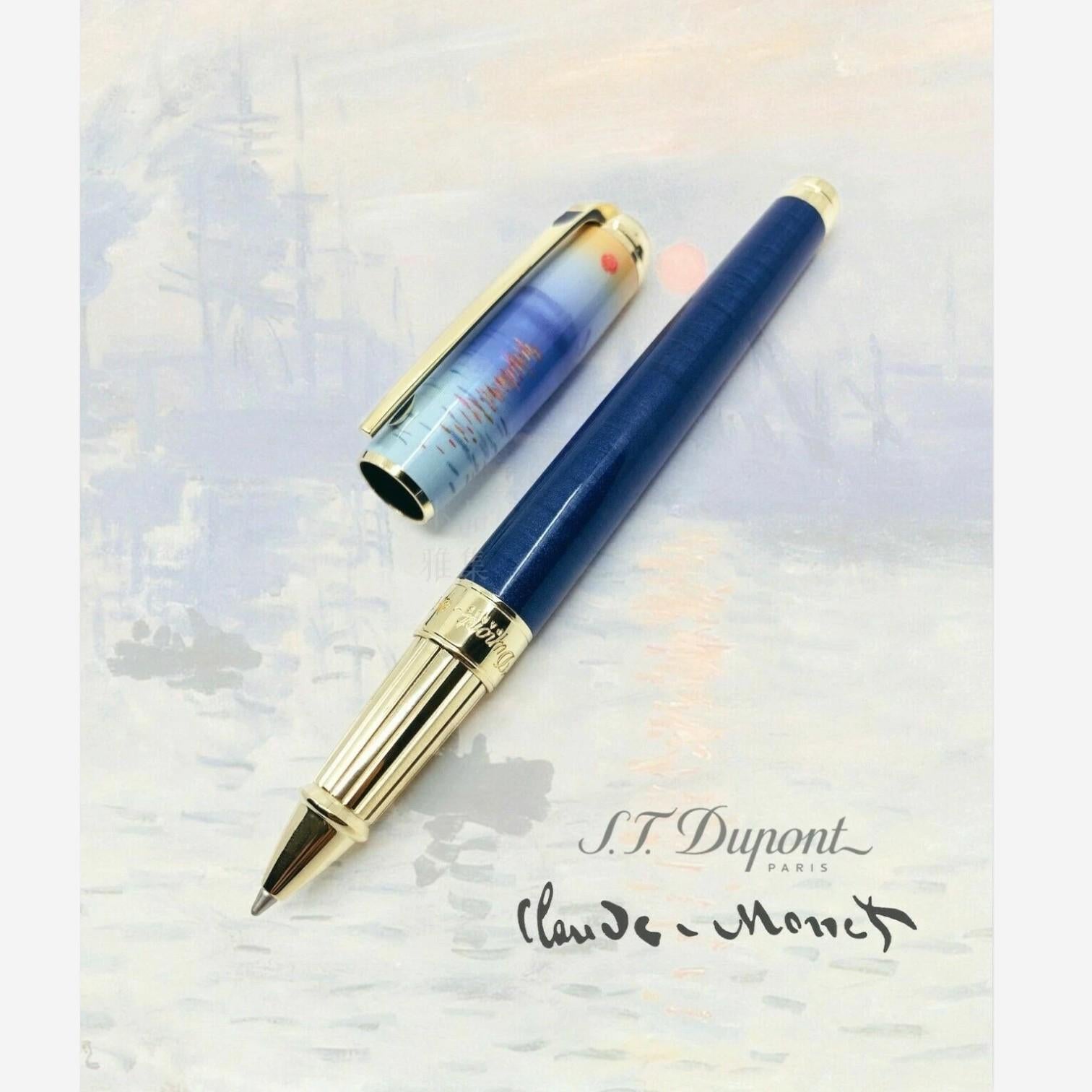 S.T. Dupont Claude Monet Large Line D Lacquer & Gold Rollerball Pen 412049L