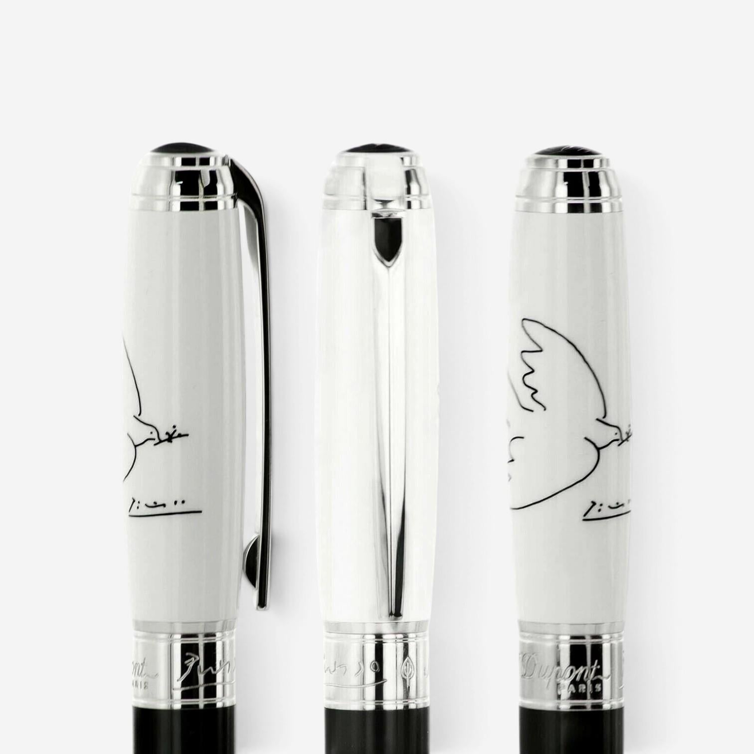 S.T. Dupont Picasso Peace Dove LE Lacquer & Palladium Rollerball Pen 412050L