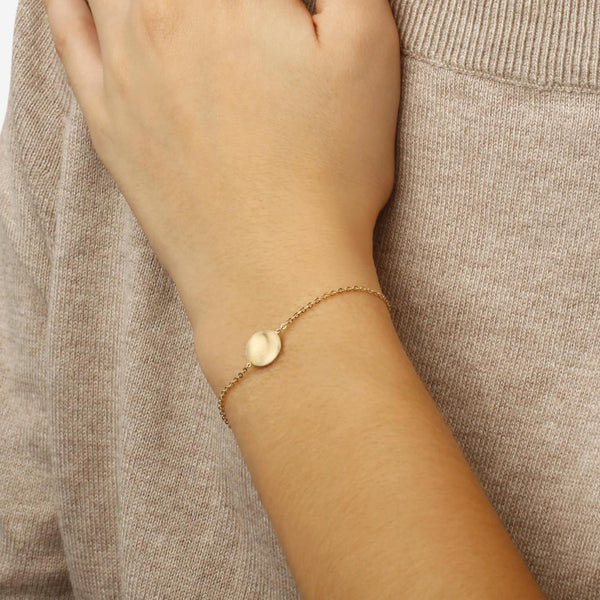 14K Yellow Gold Single Bead Chain Bracelet 41347.5SB