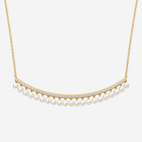 Sydney Evan 14K Yellow Gold Diamond and Pearl Drop Bar Necklace NJP1620PE-Y14HT.CC4