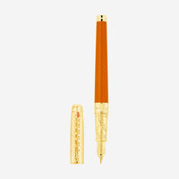 S.T. Dupont Line D Eternity Game of Thrones Fire Orange Yellow Gold Plated & Lacquer Fountain Pen 420037L