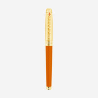 S.T. Dupont Line D Eternity Game of Thrones Fire Orange Yellow Gold Plated & Lacquer Fountain Pen 420037L