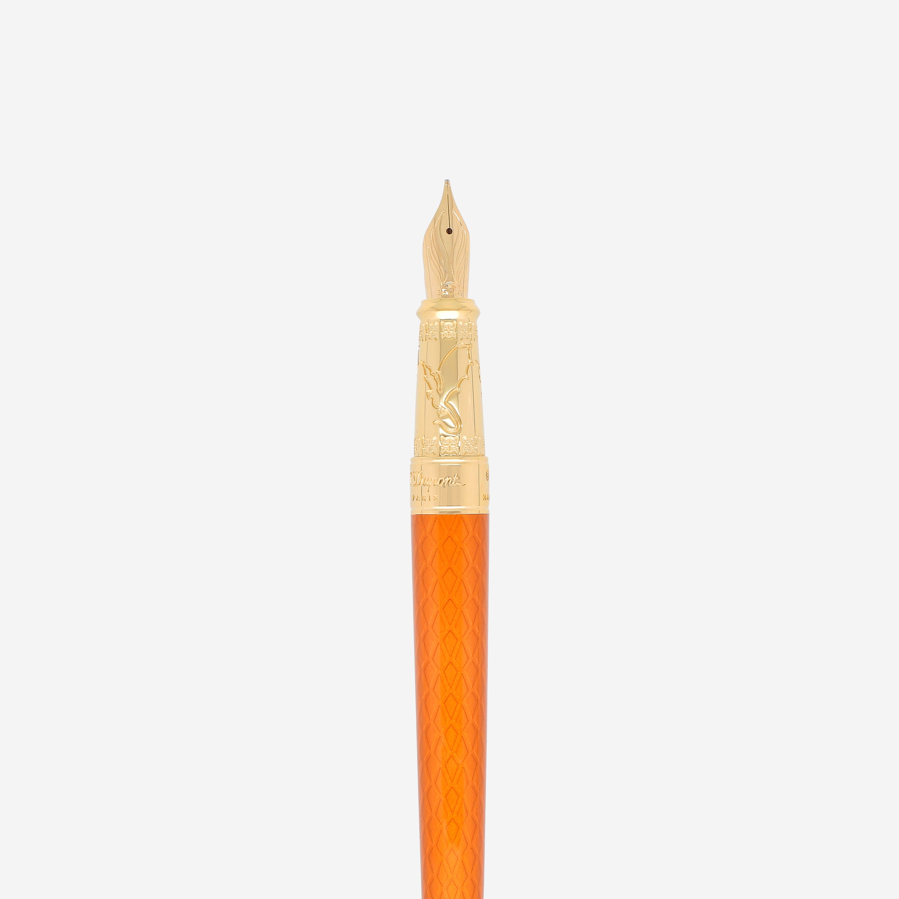 S.T. Dupont Line D Eternity Game of Thrones Fire Orange Yellow Gold Plated & Lacquer Fountain Pen 420037L