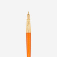 S.T. Dupont Line D Eternity Game of Thrones Fire Orange Yellow Gold Plated & Lacquer Fountain Pen 420037L
