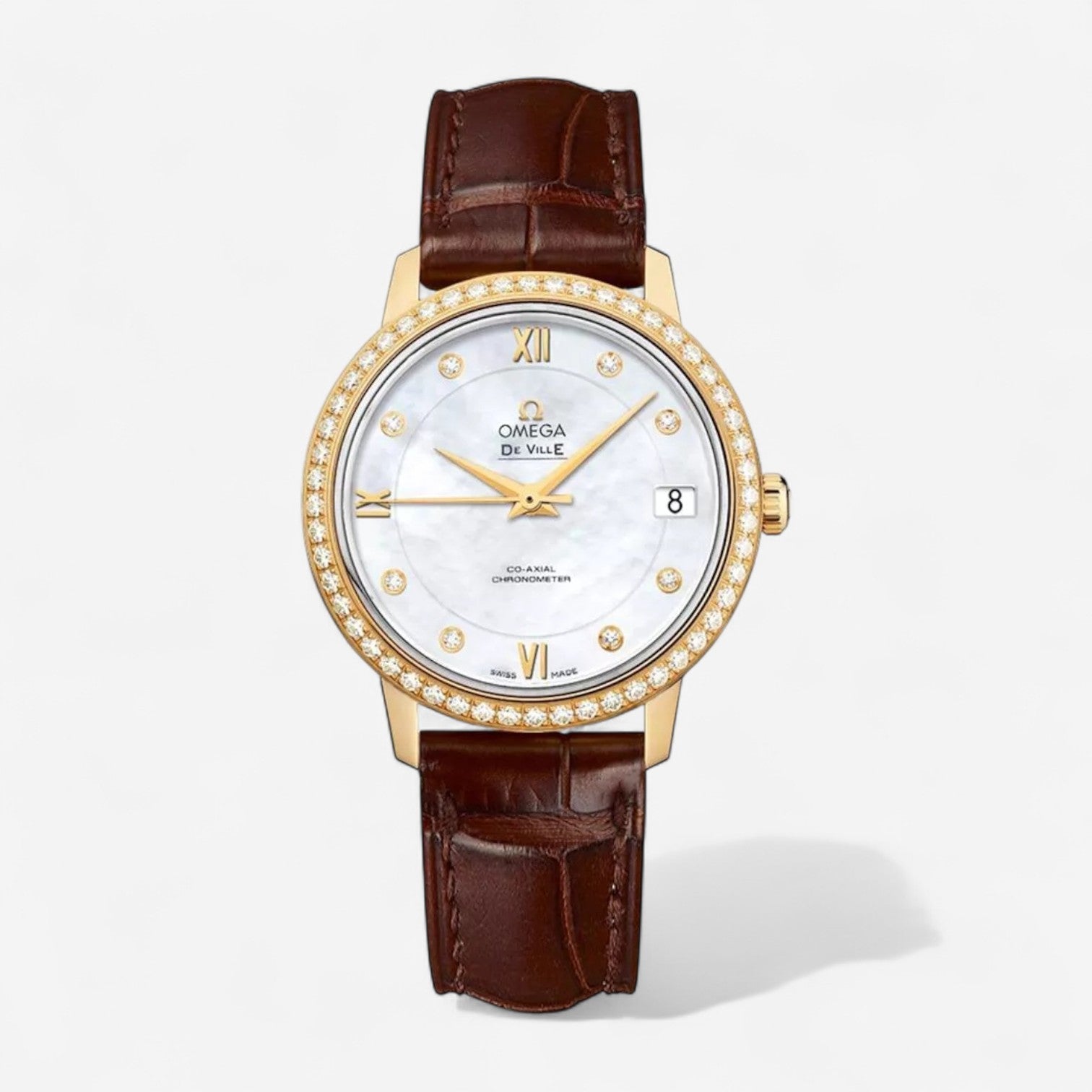 Omega De Ville Prestige 18K Yellow Gold Automatic Ladies Watch 424.58.33.20.55.002