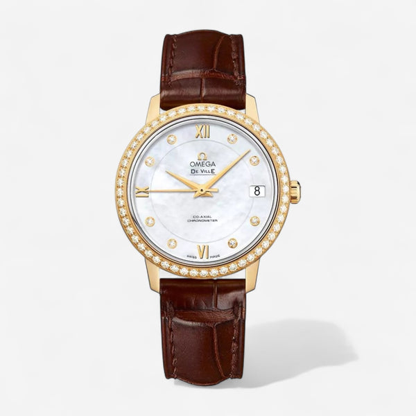Omega De Ville Prestige 18K Yellow Gold Automatic Ladies Watch 424.58.33.20.55.002
