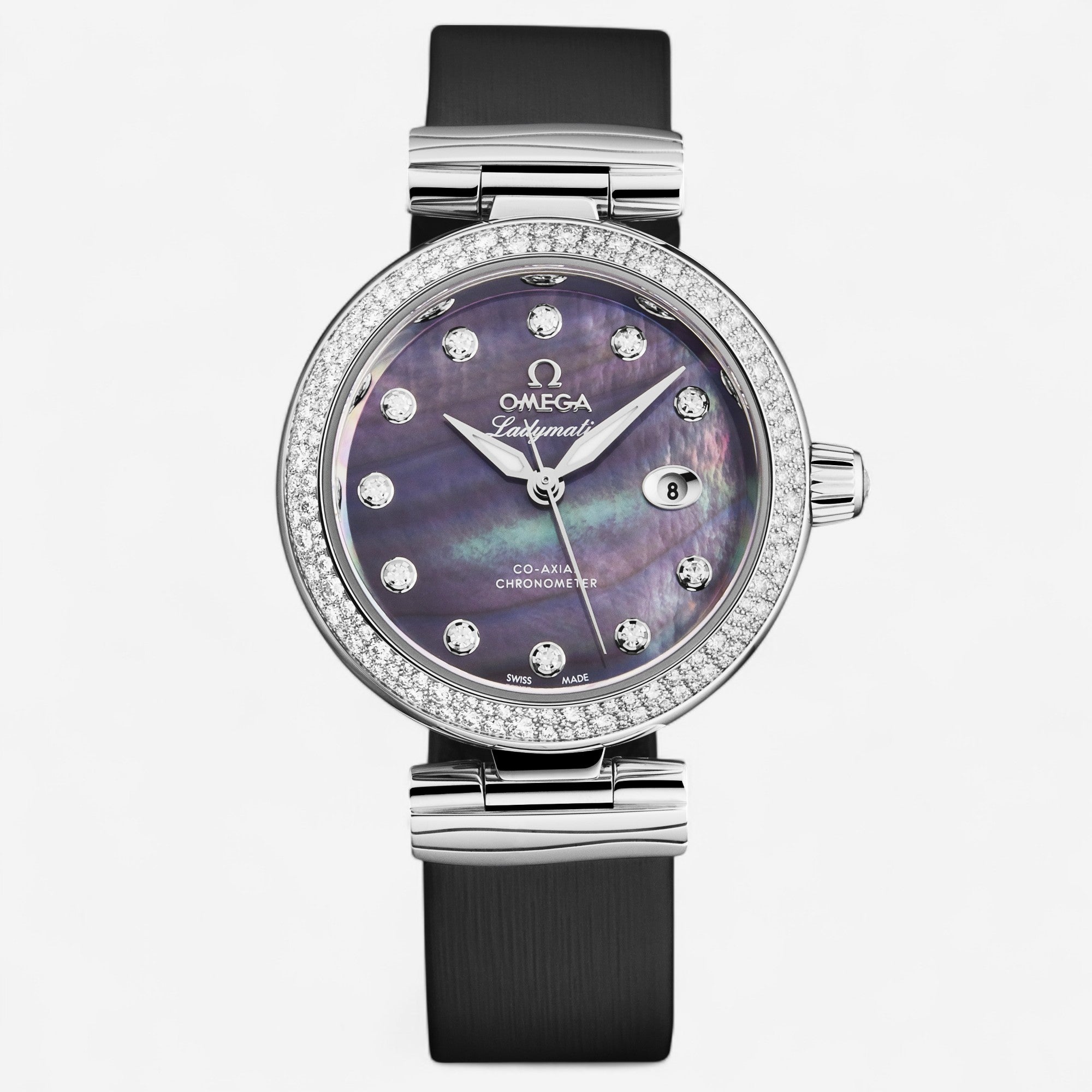 Omega De Ville Ladymatic Stainless Steel Diamond Automatic Ladies Watch 425.37.34.20.57.004