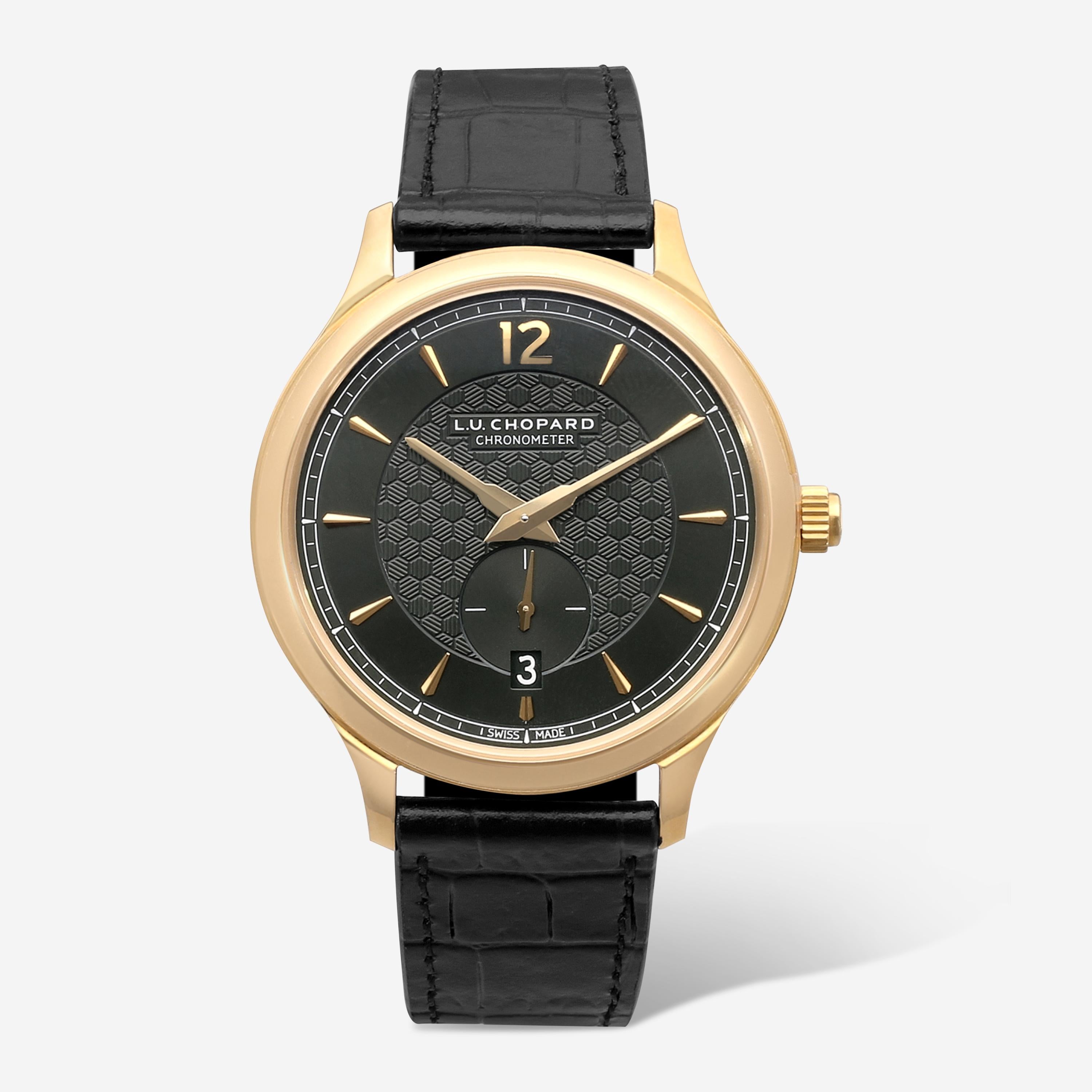 Chopard L.U.C XPS 1860 Officer 18K Yellow Gold Automatic Men's Watch 161242-0001