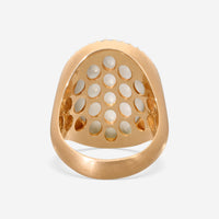 Roberto Coin Small Satin 18K Rose Gold Diamond & Lemon Quartz Ring Sz. 7 473499A
