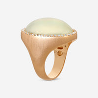 Roberto Coin Small Satin 18K Rose Gold Diamond & Lemon Quartz Ring Sz. 7 473499A