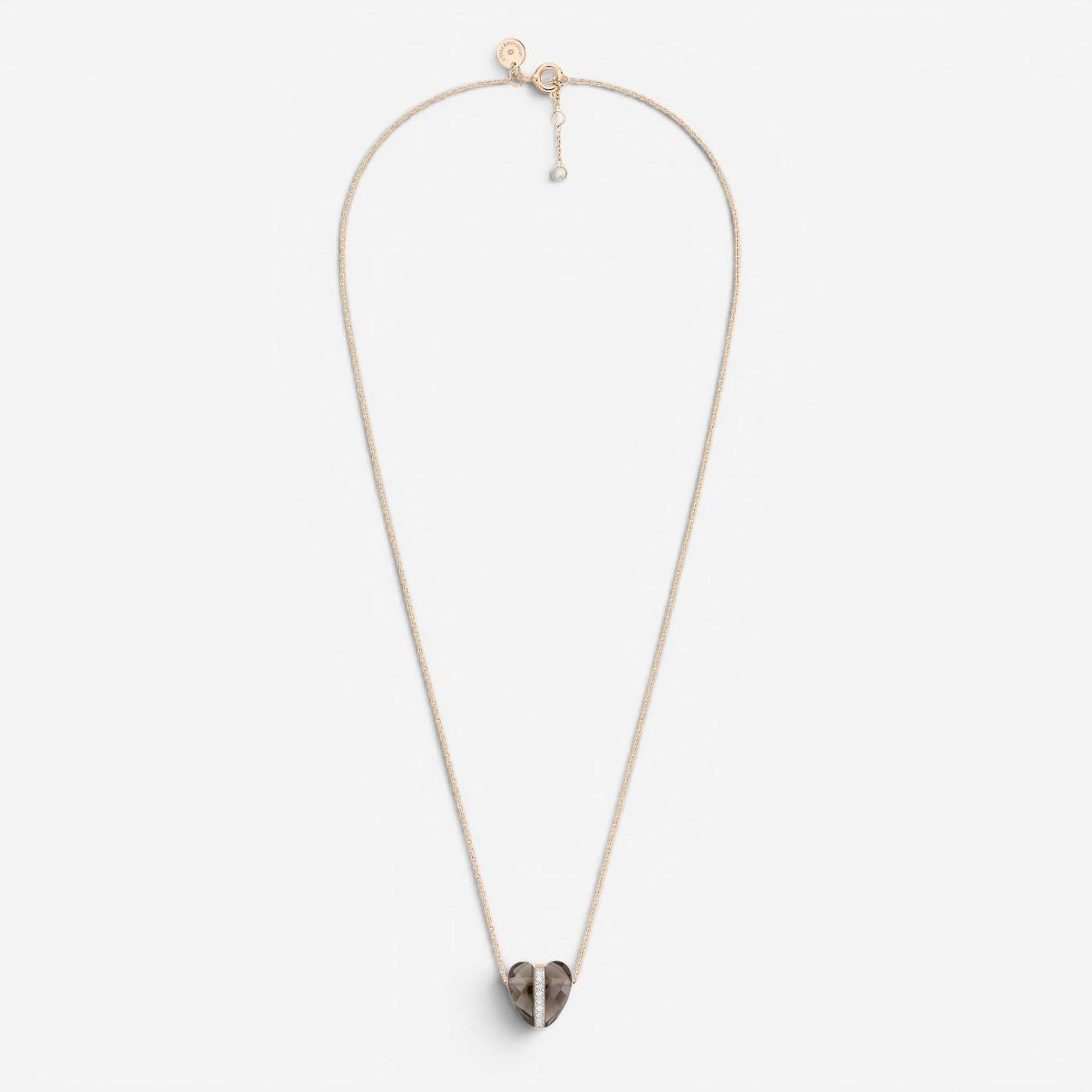 Morganne Bello Infinite Love 18K Rose Gold Quartz & Diamond Pendant Necklace 43P