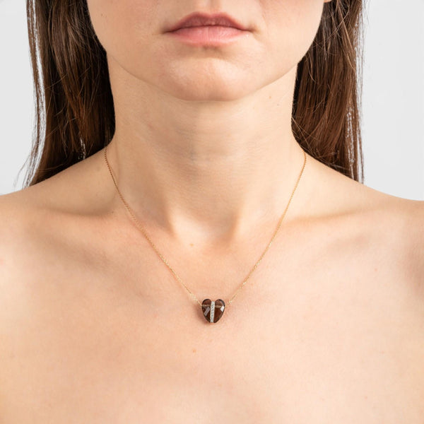 Morganne Bello Infinite Love 18K Rose Gold Quartz & Diamond Pendant Necklace 43P