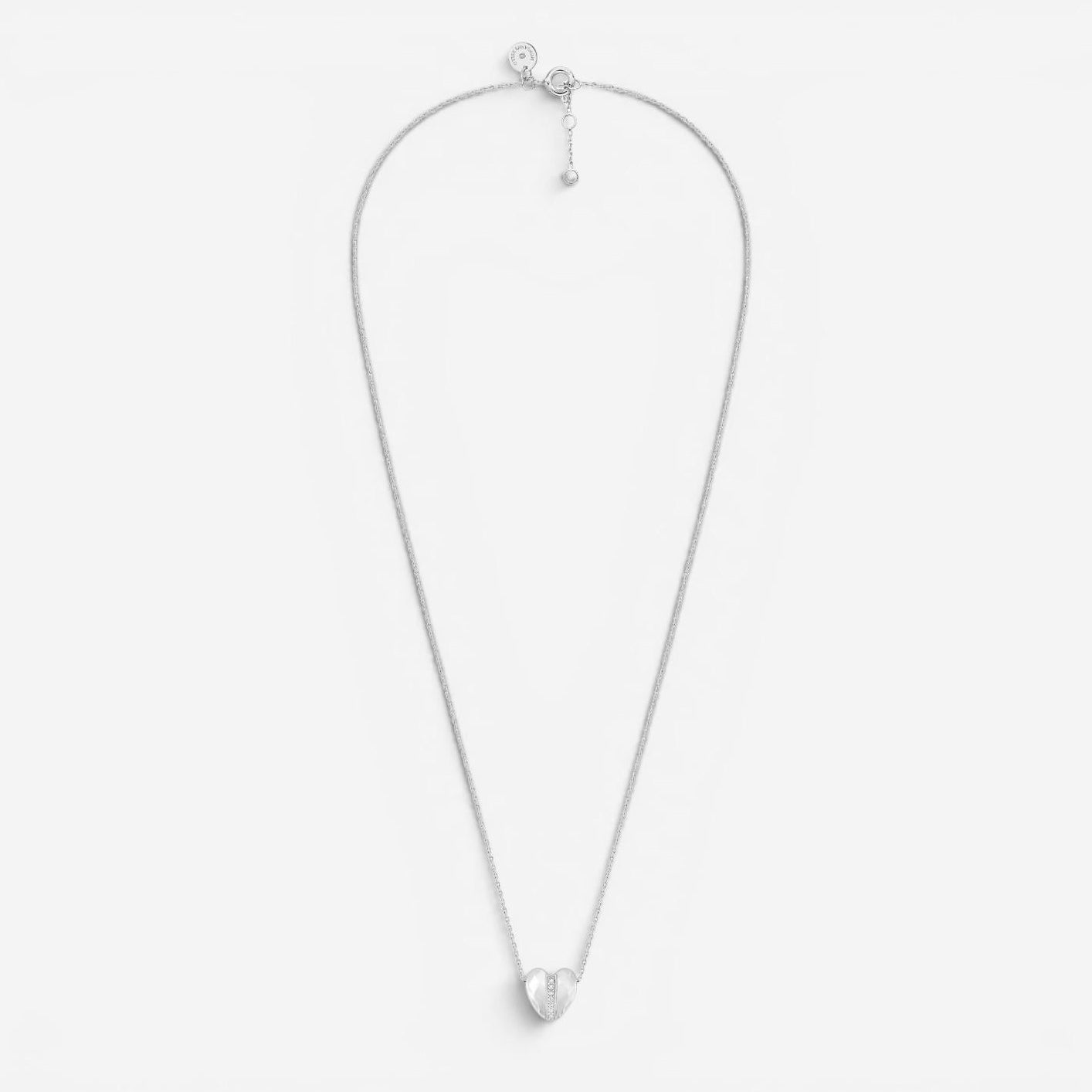 Morganne Bello Infinite Love 18K White Gold Diamond Heart Pendant Necklace 43WL