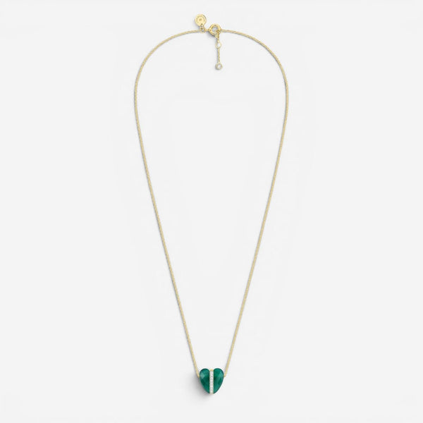 Morganne Bello Infinite Love 18K Yellow Gold Agate & Diamond Pendant Necklace 43