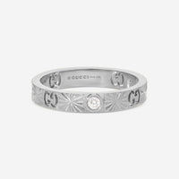 Gucci Icon 18K White Gold & Diamond Ring YBC727892003019 MSRP $1,820 - THE SOLIST