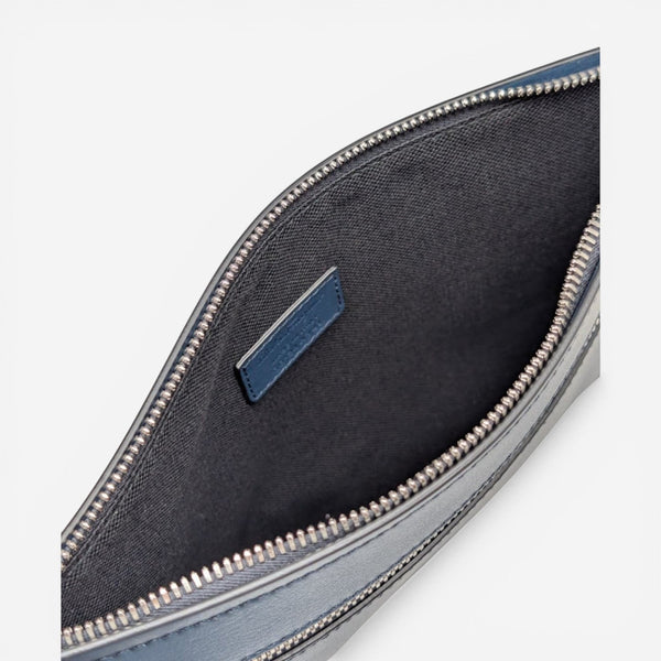 Salvatore Ferragamo Firenze Men's 723805 Blue Clutch MSRP $850 - THE SOLIST