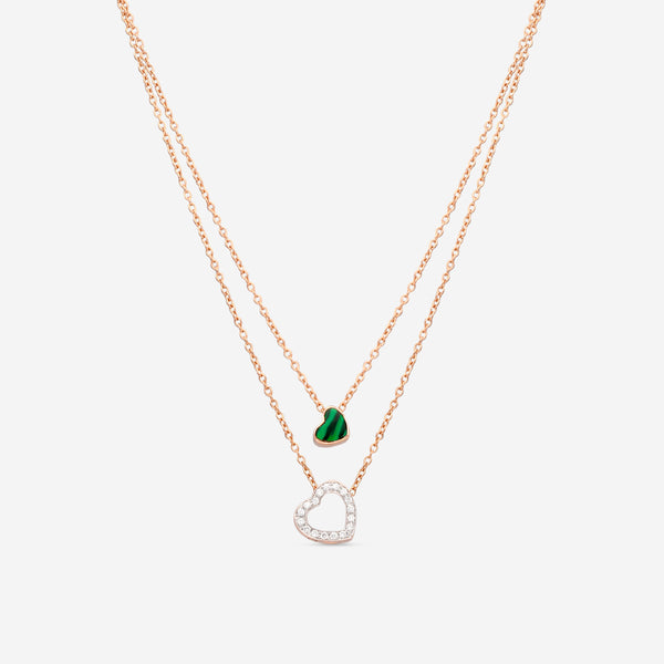 K Di Kuore In And Out 18K Rose Gold Diamond Necklace with Malachite 451565