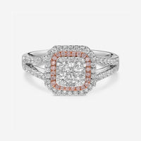 Gregg Ruth 14K Gold, White Diamond 0.80ct. tw. and Pink Diamond Engagement Ring Sz. 6.75 45164