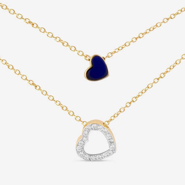 K Di Kuore In And Out 18K Yellow Gold Necklace Diamond and Lapis 451820 - THE SOLIST