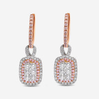 Gregg Ruth 14K White and Rose Gold, White Diamond and Fancy Pink Diamond Drop Earrings