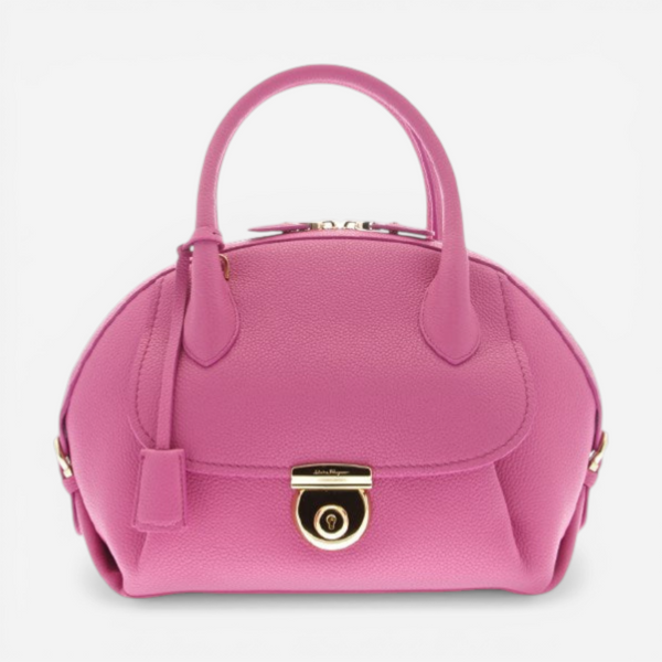 Salvatore Ferragamo Fiamma Women's 626924 Pink Medium Shoulder Bag MSRP $2250 - THE SOLIST