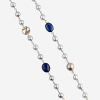 Zydo 18K Gold Sapphires and Fresh Water Pearl Necklace OL417