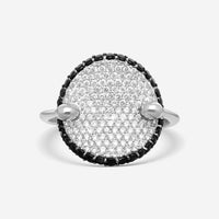 Roberto Coin Fantasia 18K White Gold Diamond & Black Sapphire Ring Sz. 6.5 48811