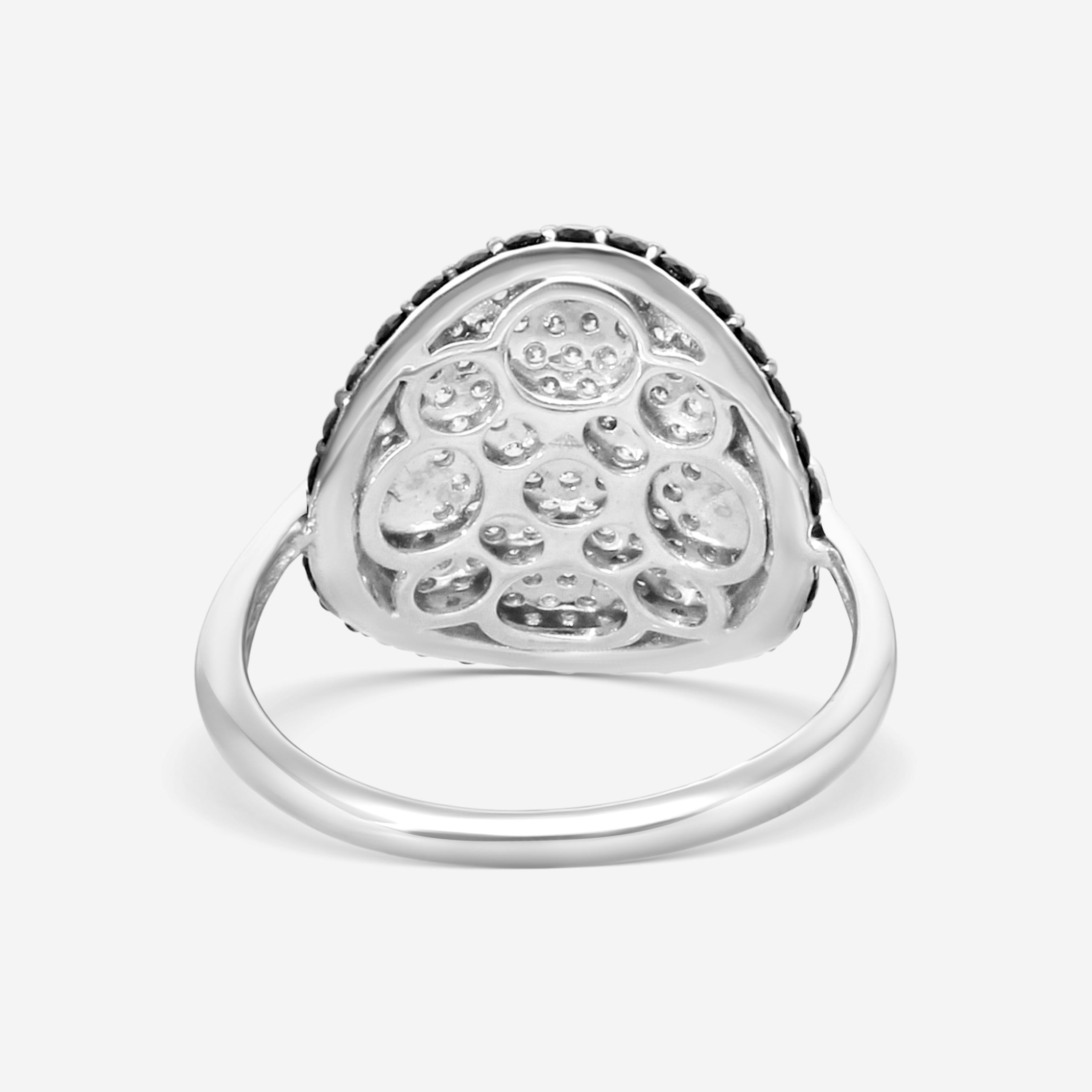 Roberto Coin Fantasia 18K White Gold Diamond & Black Sapphire Ring Sz. 6.5 48811