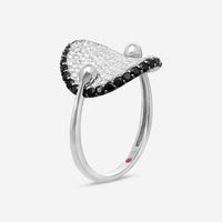Roberto Coin Fantasia 18K White Gold Diamond & Black Sapphire Ring Sz. 6.5 48811