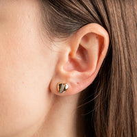 Morganne Bello Infinite Love 18K Yellow Gold Diamond HearStud Earrings 49YL128D