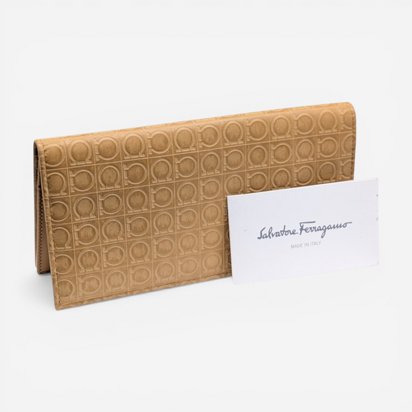 Salvatore Ferragamo Gancini 609135 Golden Folding Wallet MSRP $329 - THE SOLIST