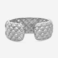 Charles Krypell Sterling Silver and 18K Yellow Gold Wide Cuff Bracelet 5-6902-TFSG