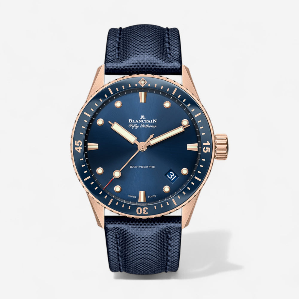 Blancpain Fifty Fathoms Bathyscaphe 18K Rose Gold Automatic Men's Watch N05000O36S040NO52A - THE SOLIST