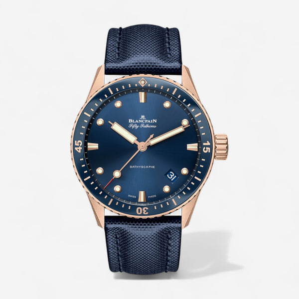 Blancpain Fifty Fathoms Bathyscaphe 18K Rose Gold Automatic Men's Watch N05000O36S040NO52A