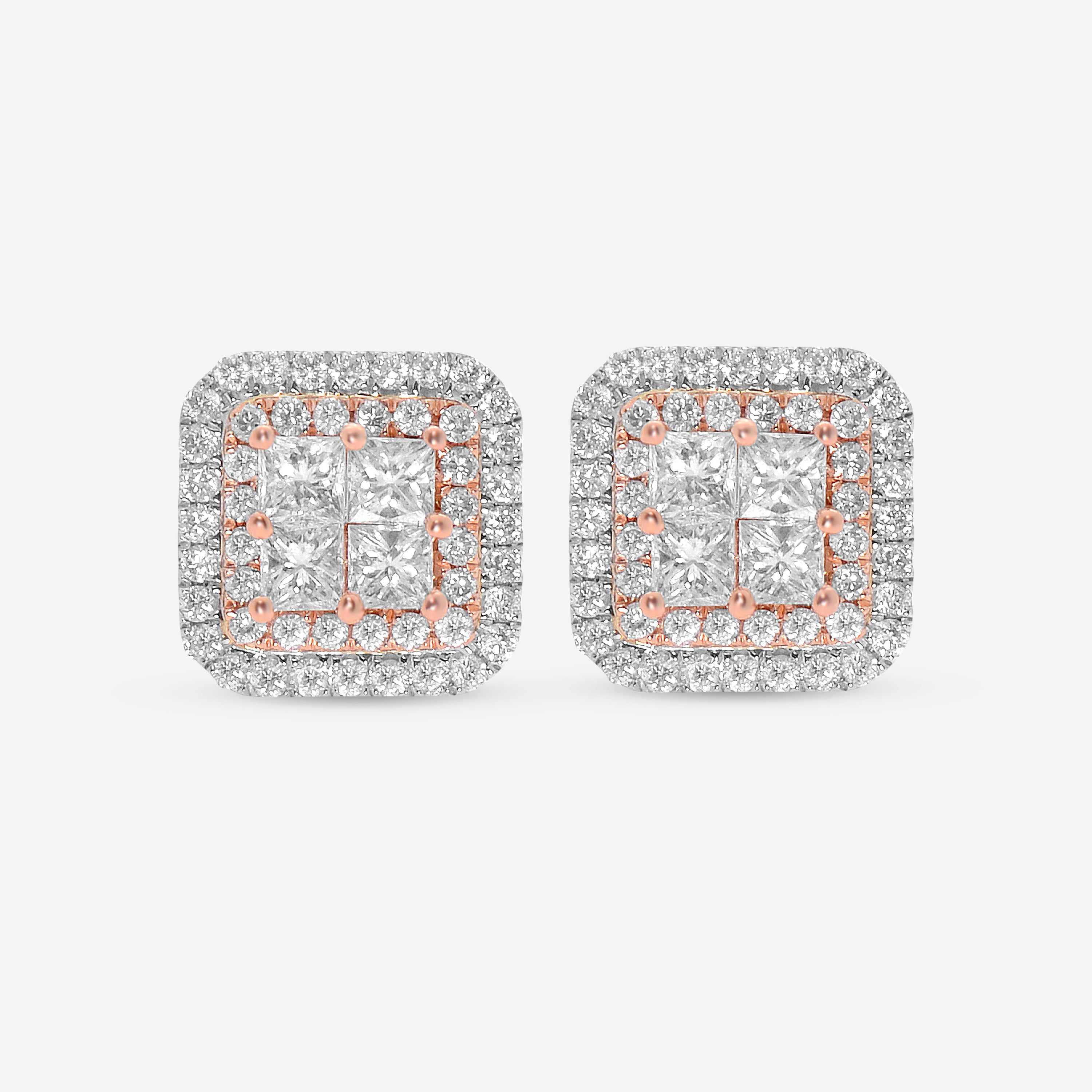 Gregg Ruth 14K Gold, White Diamond and Fancy Pink Diamond Stud Earrings 50112
