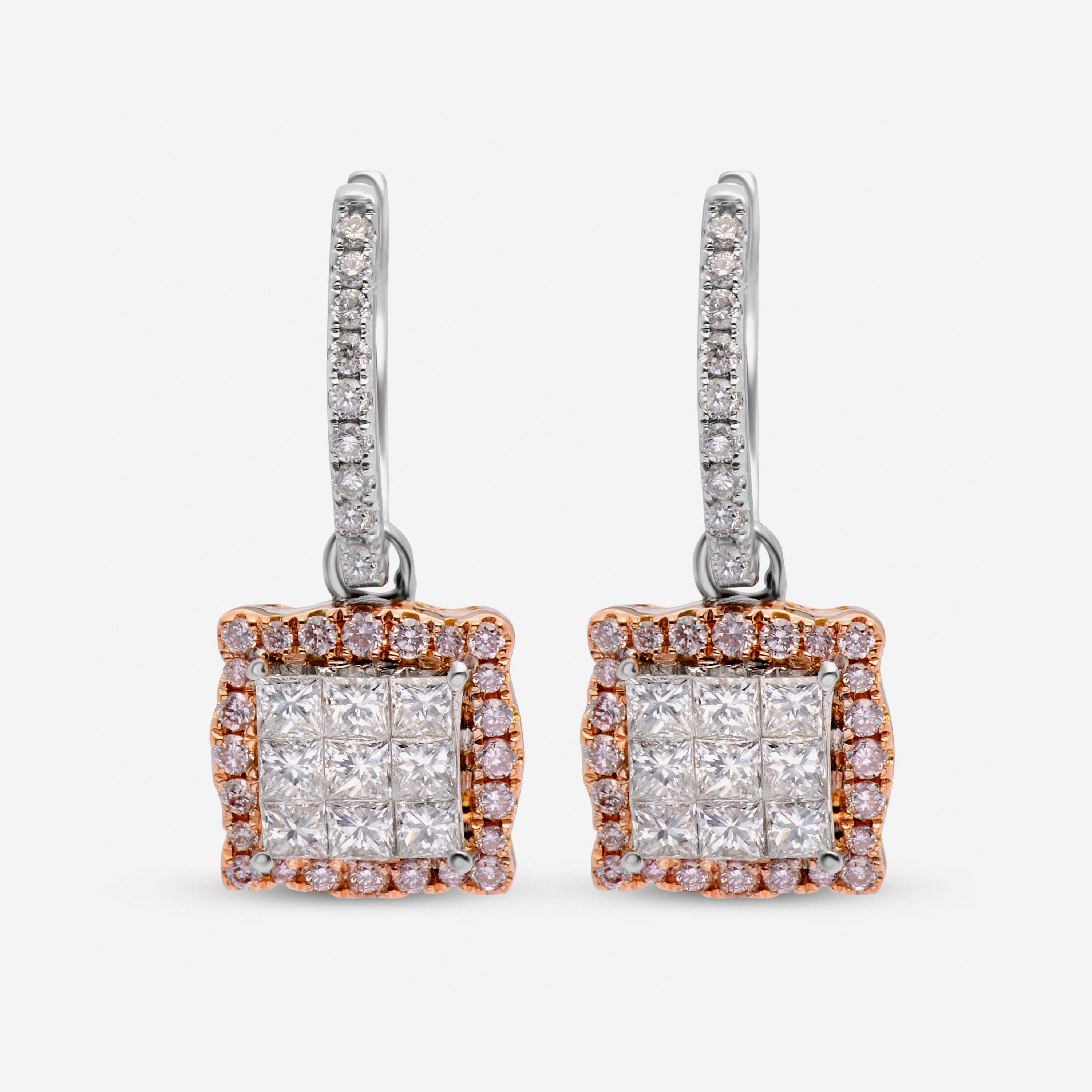 Gregg Ruth 18K Gold, White Diamond 0.91ct. tw. and Fancy Pink Diamond 0.29ct. tw. Drop Earrings 50637