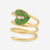 Zydo 18K Yellow Gold Diamond and Emerald Spiral Coil Ring VIS122 - THE SOLIST