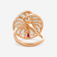 Roberto Coin Fantasia 18K Rose Gold Diamond Statement Ring Sz. 6.5 519076AX65X0