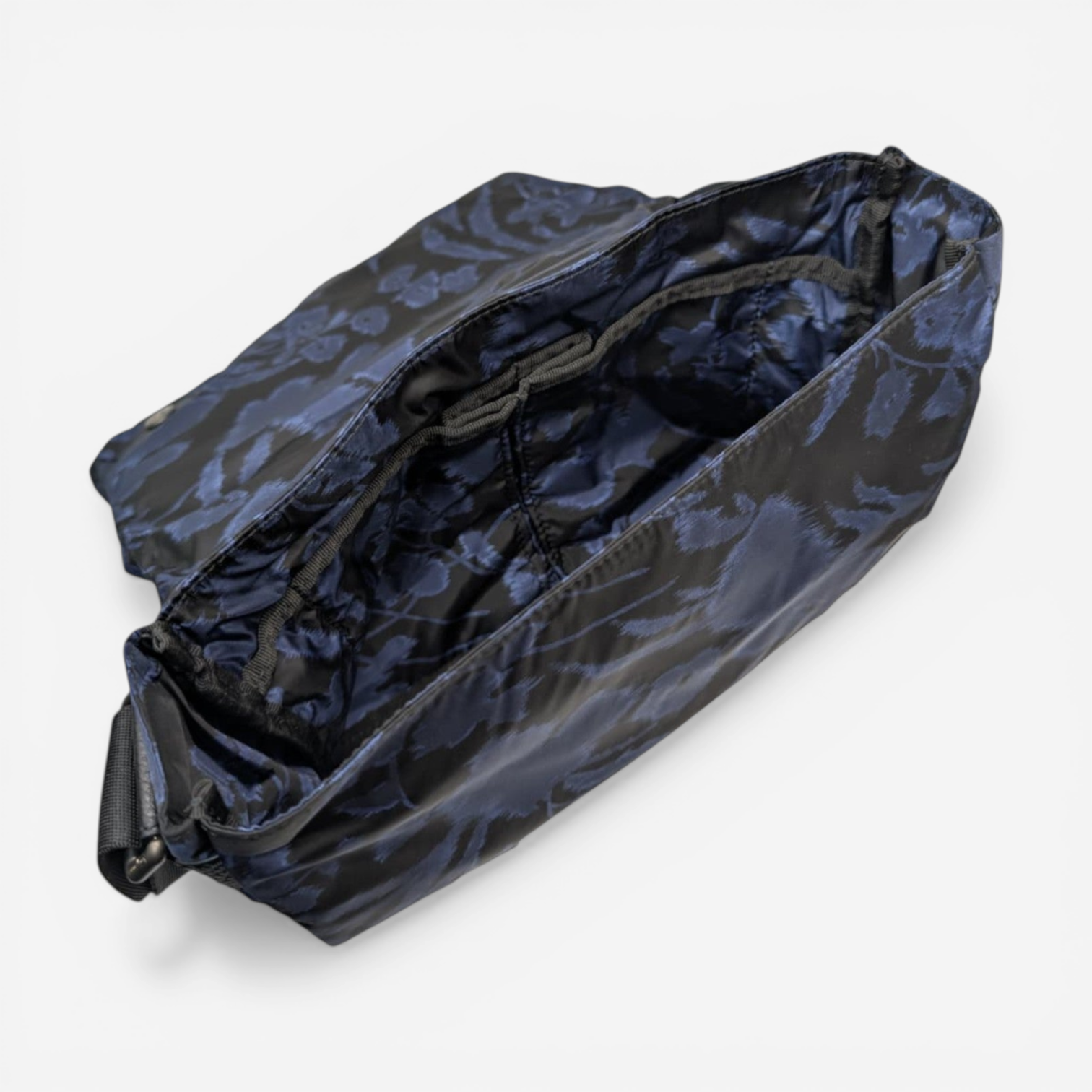 Salvatore Ferragamo Nylon Men's 726383 Black/Blue Messenger Bag MSRP $995 - THE SOLIST