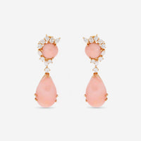 Zydo 18K Yellow Gold Diamond and Coral Earrings OL536