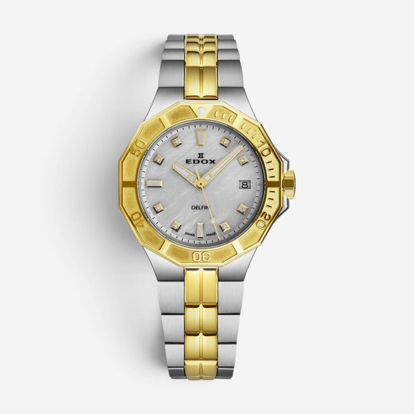 Edox Delfin Stainless Steel Diamond Quartz Ladies Watch 53020-357JM-NADD