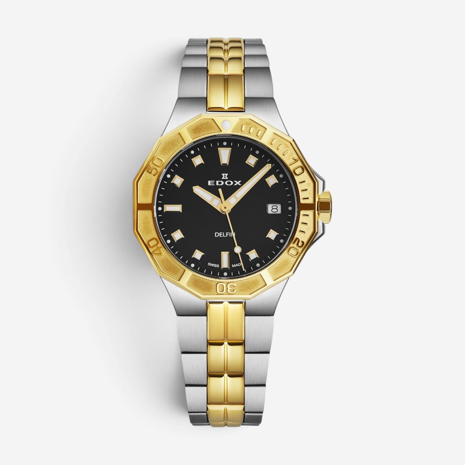 Edox Delfin Stainless Steel Diamond Quartz Ladies Watch 53020-357JM-NID