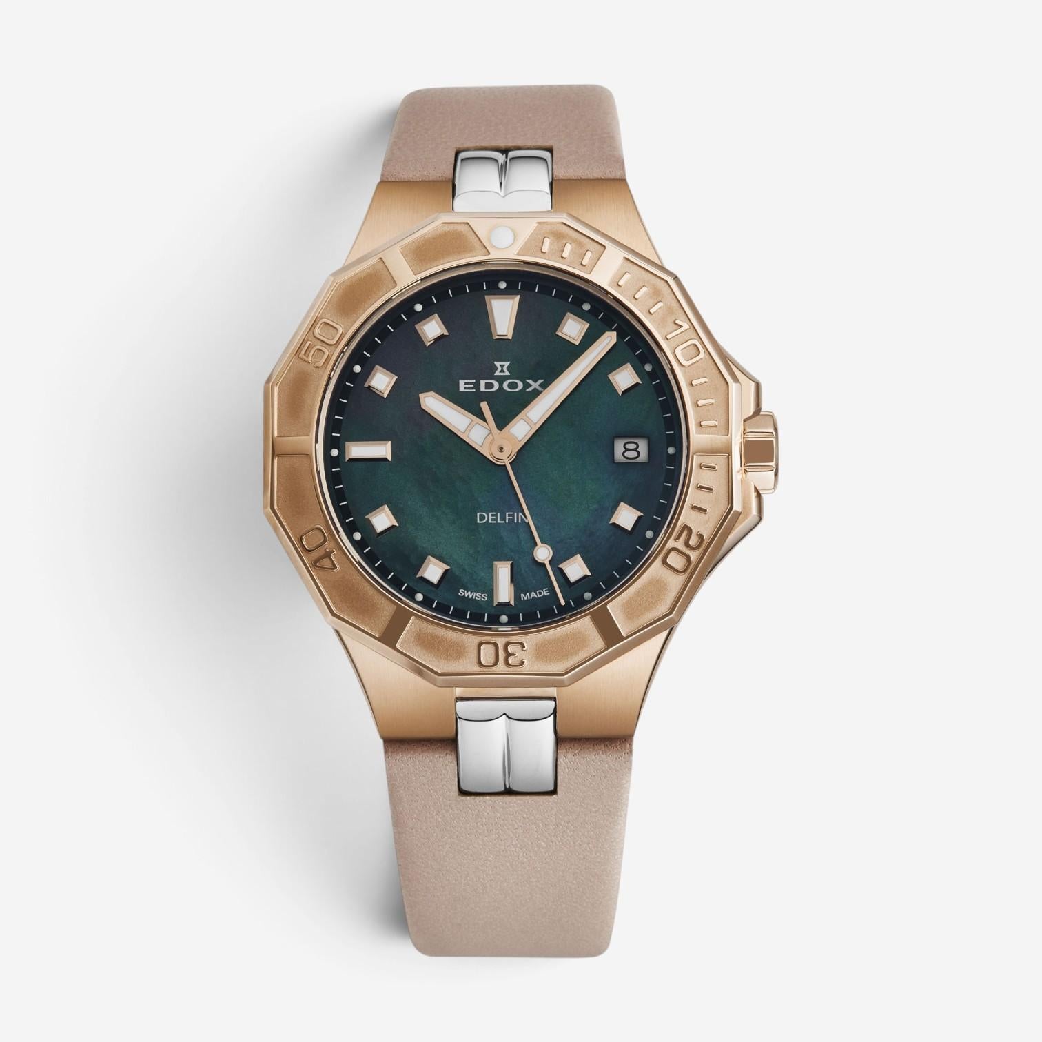 Edox Delfin Stainless Steel Diamond Quartz Ladies Watch 53020-37RC-NANR