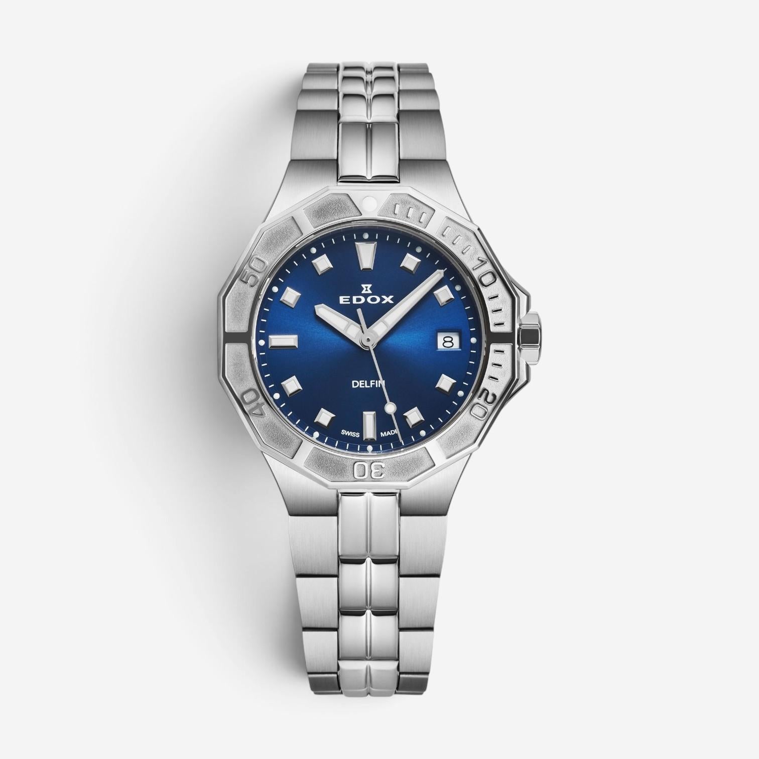Edox Delfin Stainless Steel Quartz Ladies Watch 53020-3M-BUN