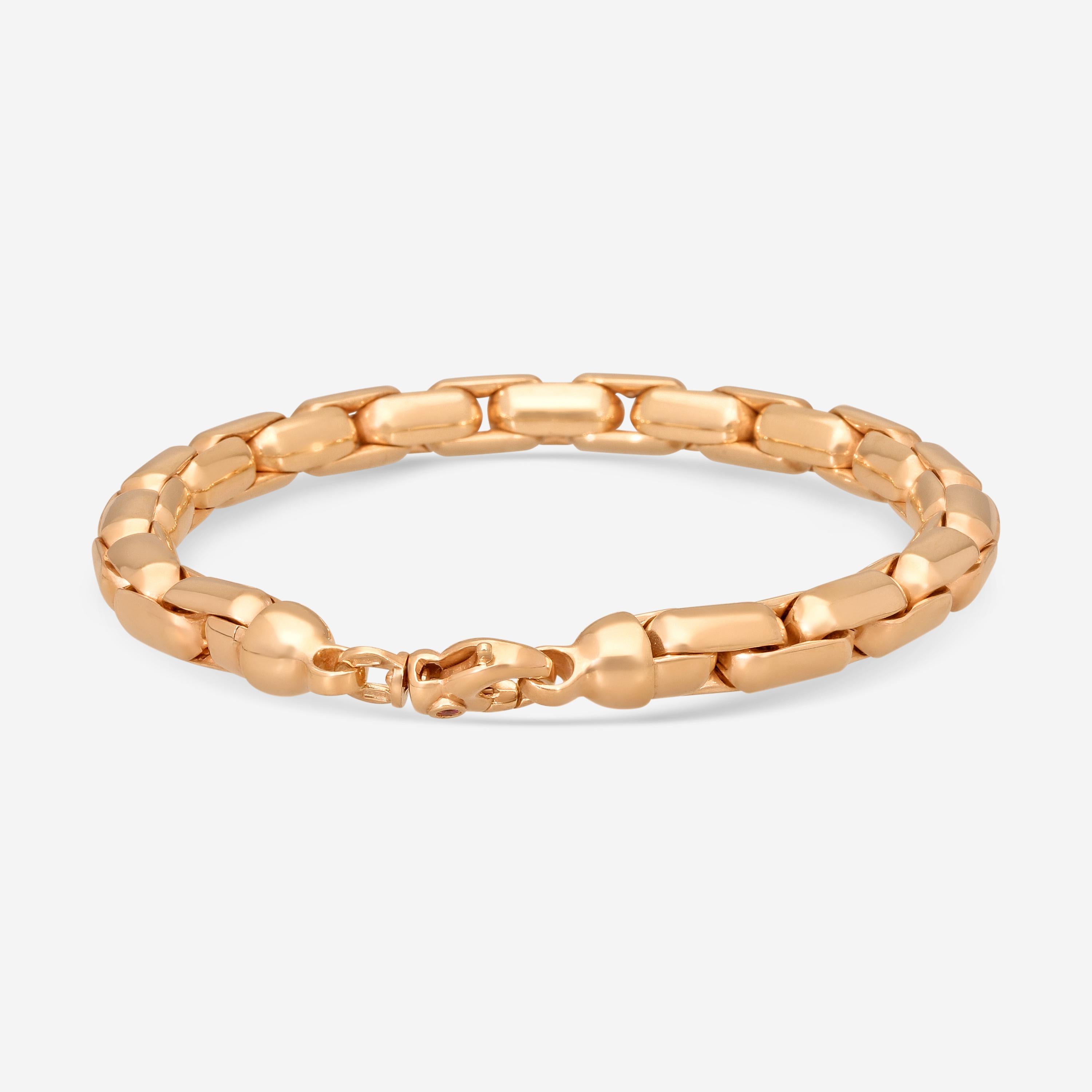 Roberto Coin Oro Classic 18K Rose Gold Link Bracelet 5310182AX800