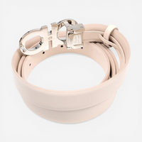 Salvatore Ferragamo Women's 725713 Bone Gancini Diamond Buckle Belt 100 MSRP $550 - THE SOLIST