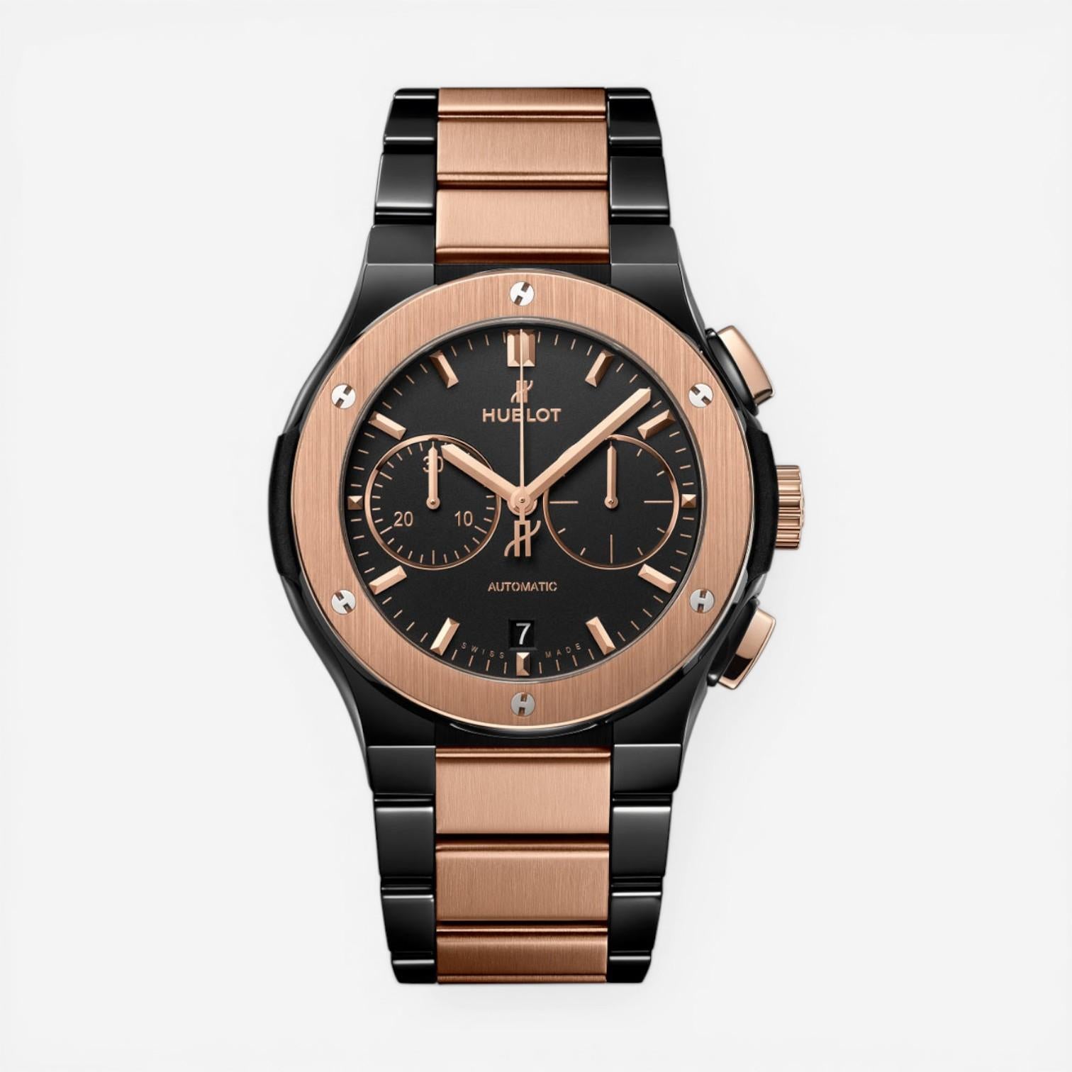 Hublot Classic Fusion Ceramic & 18K Rose Gold Automatic Men's Watch 54CO1180CO