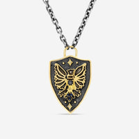 Armenta Romero 18K Yellow Gold Blackened Sterling Silver Multistone Pendant Necklace 17793