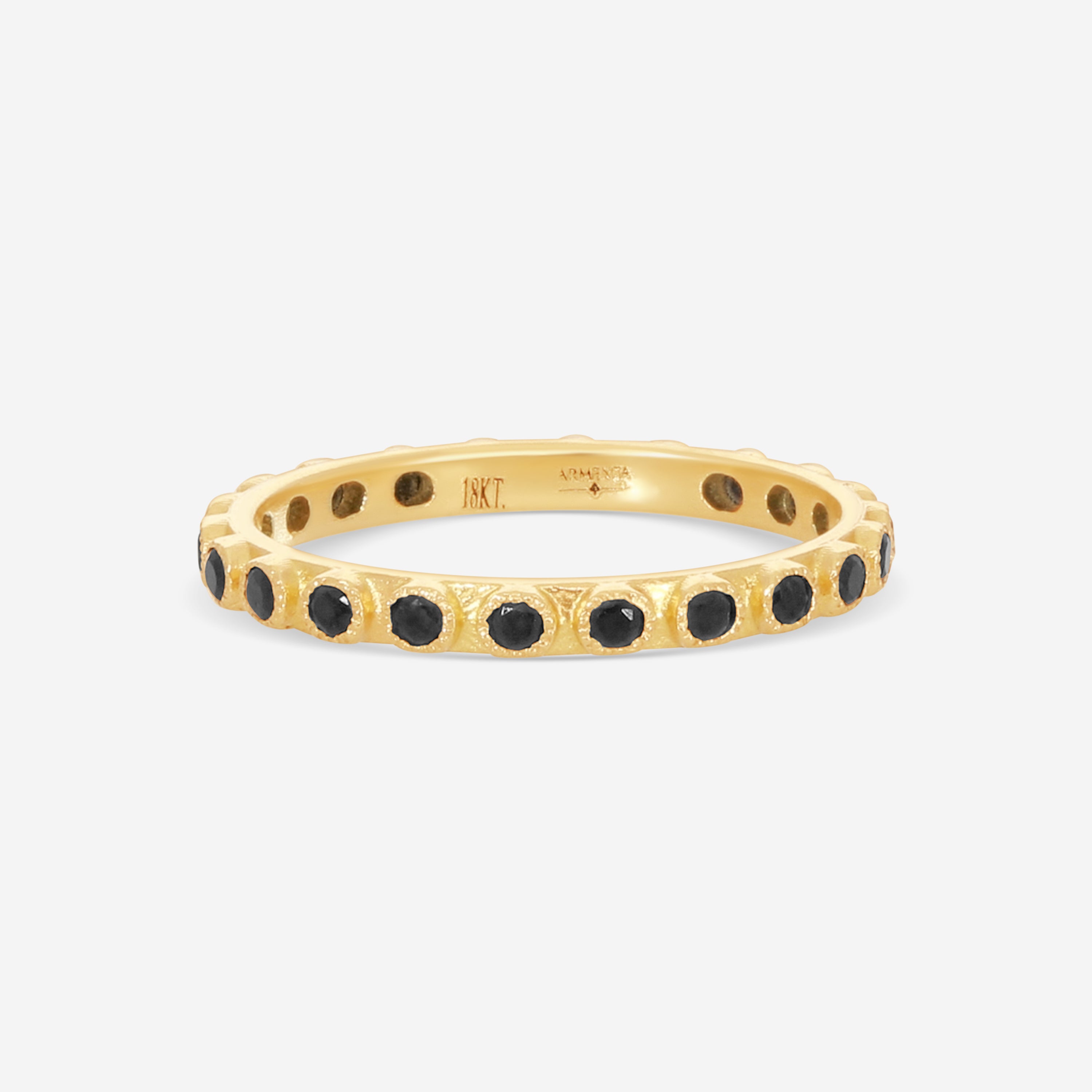 Armenta Sueno 18K Yellow Gold Black Sapphire Stack Band Ring Sz. 6.5 13490 - THE SOLIST