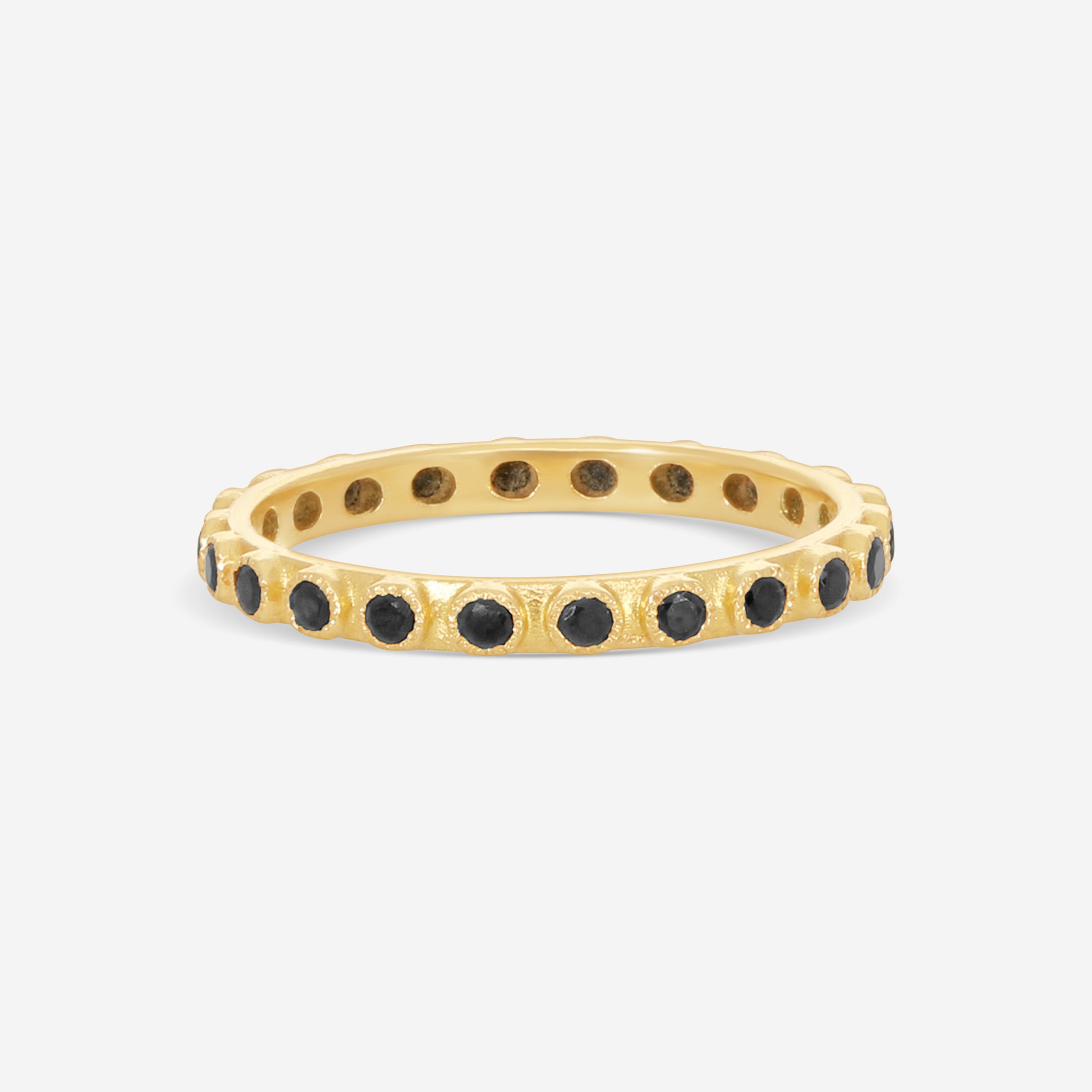 Armenta Sueno 18K Yellow Gold Black Sapphire Stack Band Ring Sz. 6.5 13490 - THE SOLIST